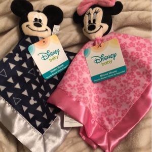 Mickey and Minnie security blanket/lovey NWT